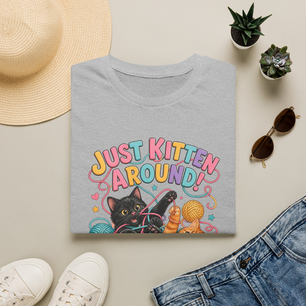 Just Kitten Around T-Shirt — Cute Playful Cat Graphic Tee