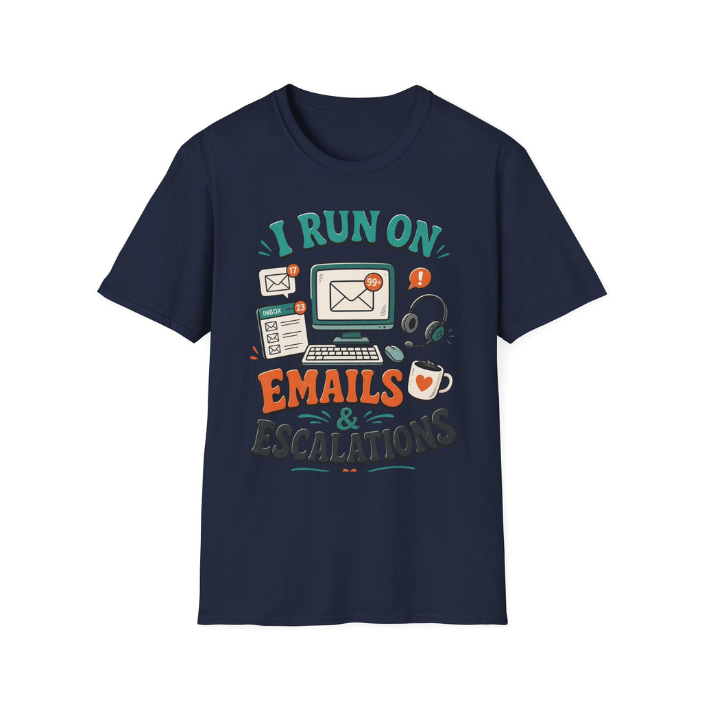Bold T Shirt Design With Playful Email And Coffee Illustrations