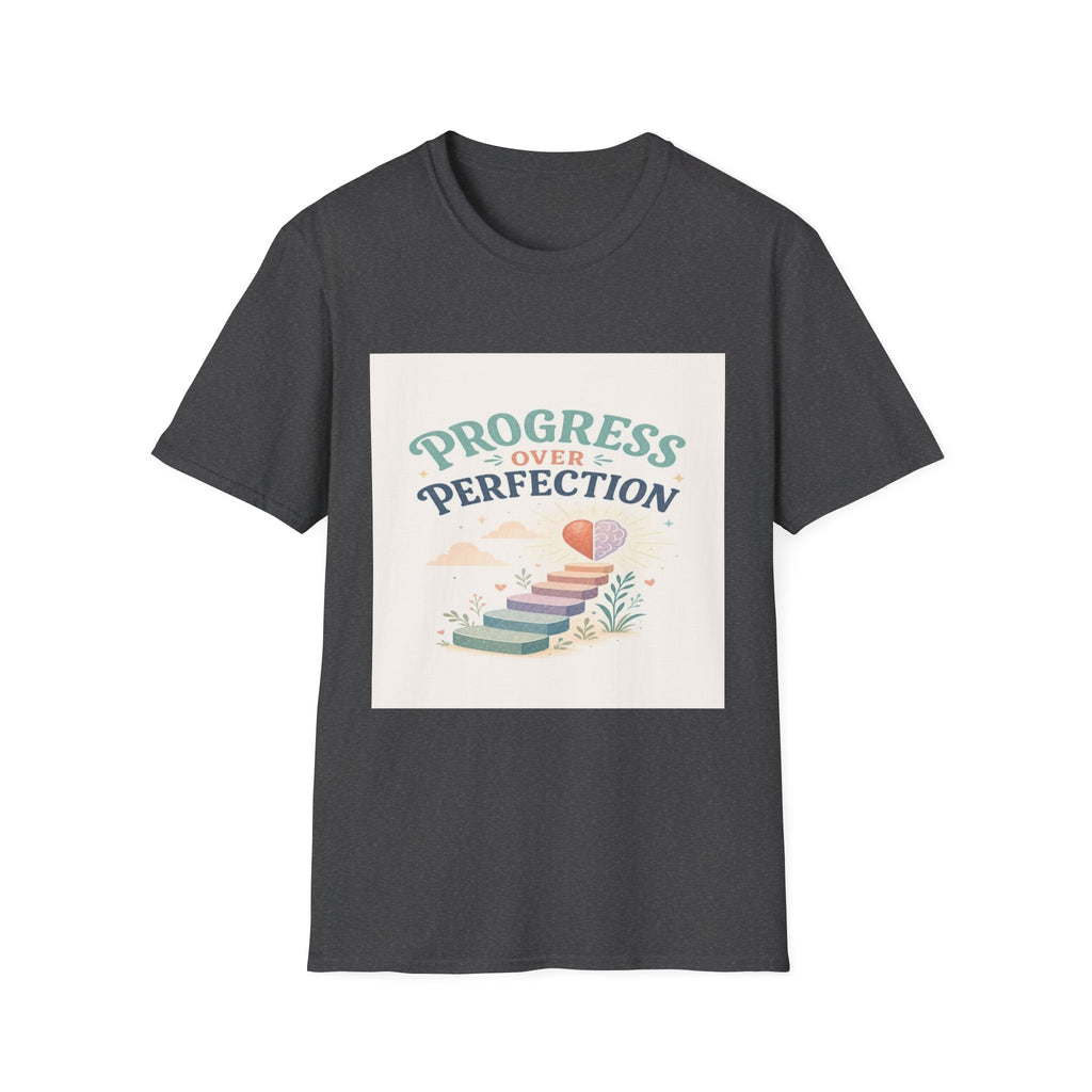 Bold T-Shirt Design Featuring Progress Over Perfection Phrase- Graphic Tees