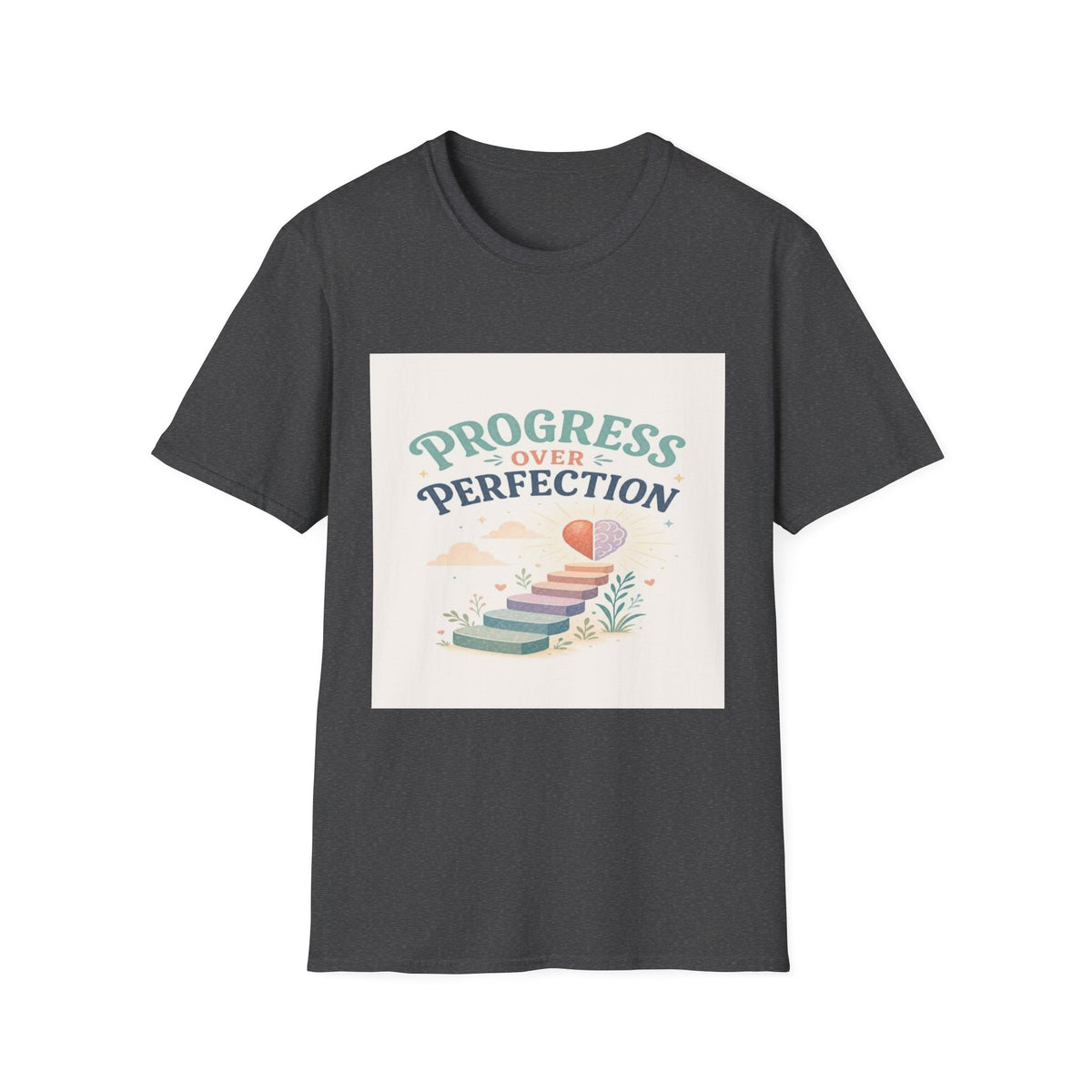 Bold T-Shirt Design Featuring Progress Over Perfection Phrase- Graphic Tees