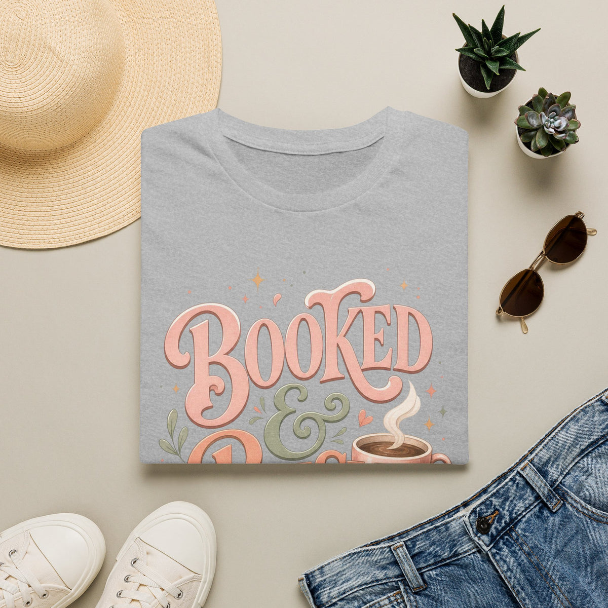 Chic Typography Design With Whimsical Illustrations And Pastel Colors