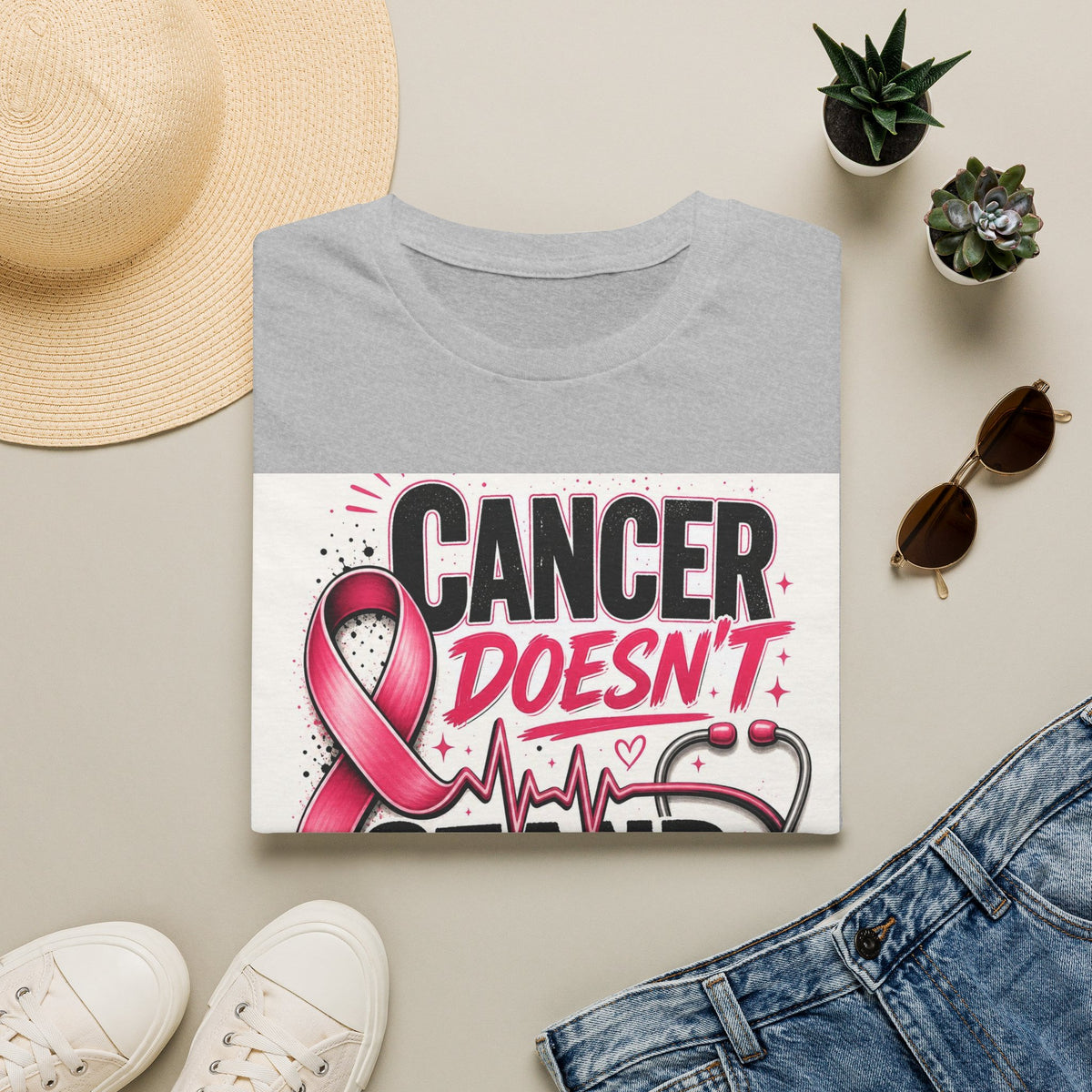 Bold Oncology Nurse Design Featuring Empowering Phrase With Awareness Ribbon