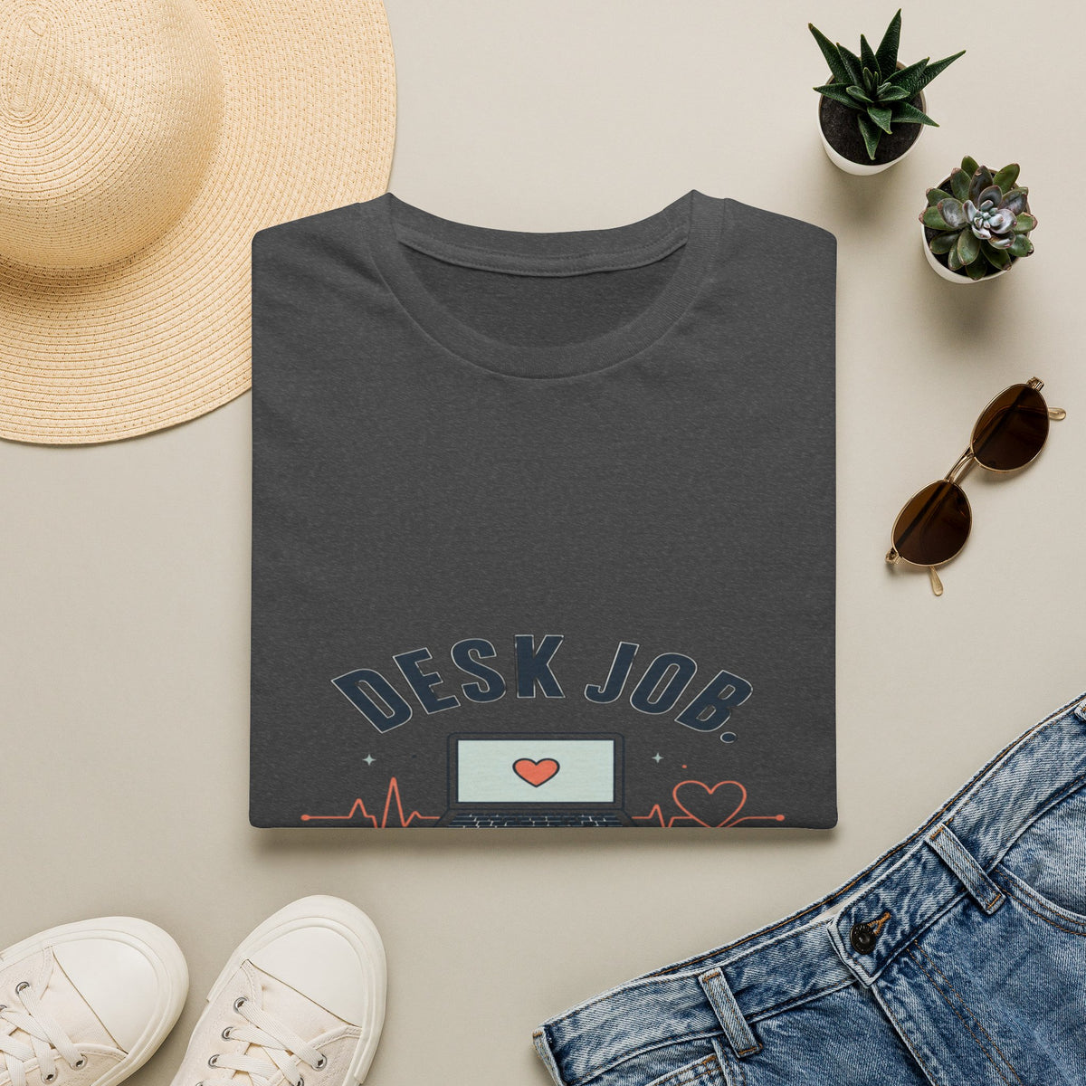 Minimalist T-shirt Design Showcasing Healthcare Heartbeat Concept- Graphic Tees