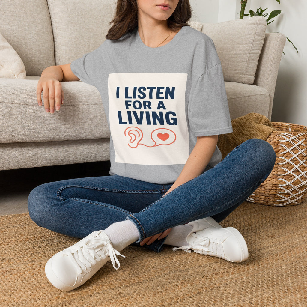 Bold Text And Minimalist Ear Illustration In Modern Design- Graphic Tees