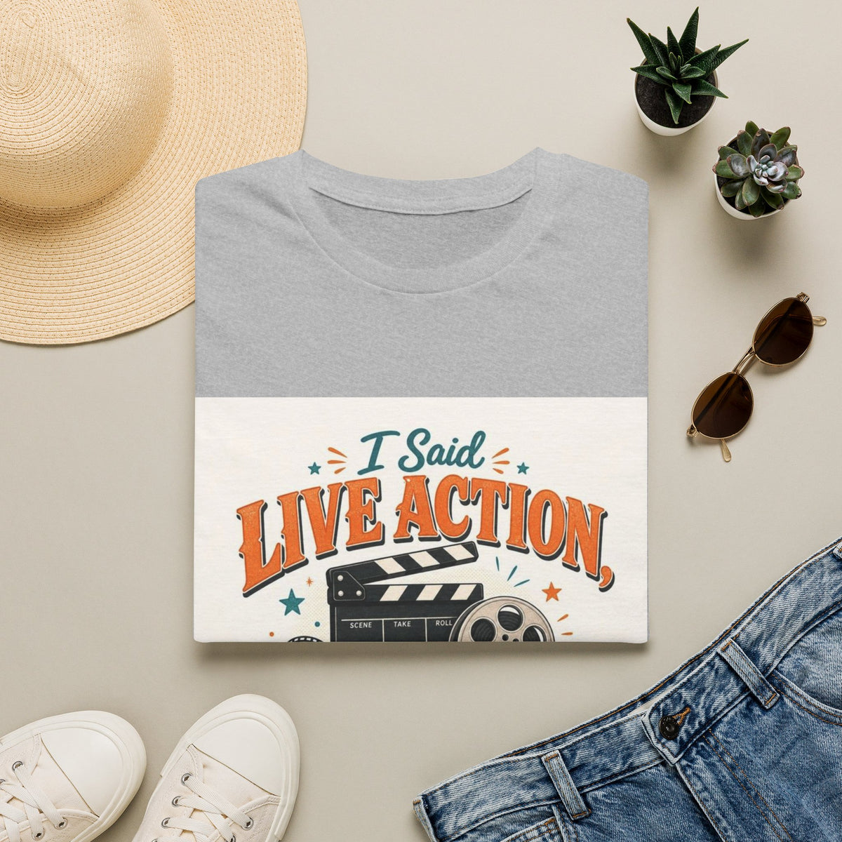 Retro T-Shirt Design Featuring Bold Typography And Film Elements- Graphic Tees