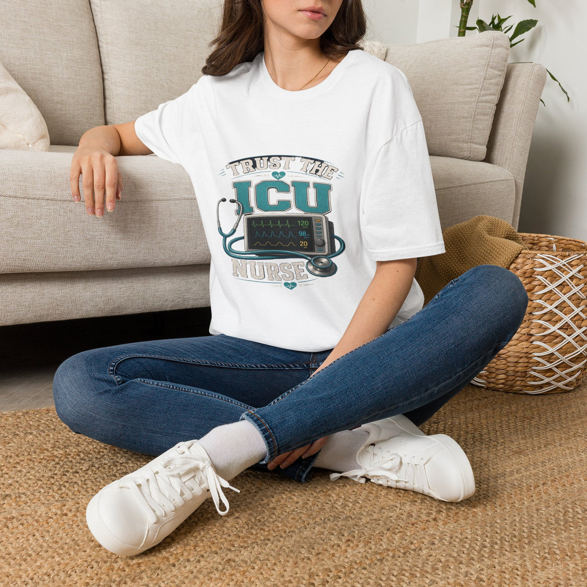 Bold T-Shirt Design Featuring Trust The ICU Nurse Phrase- Graphic Tees