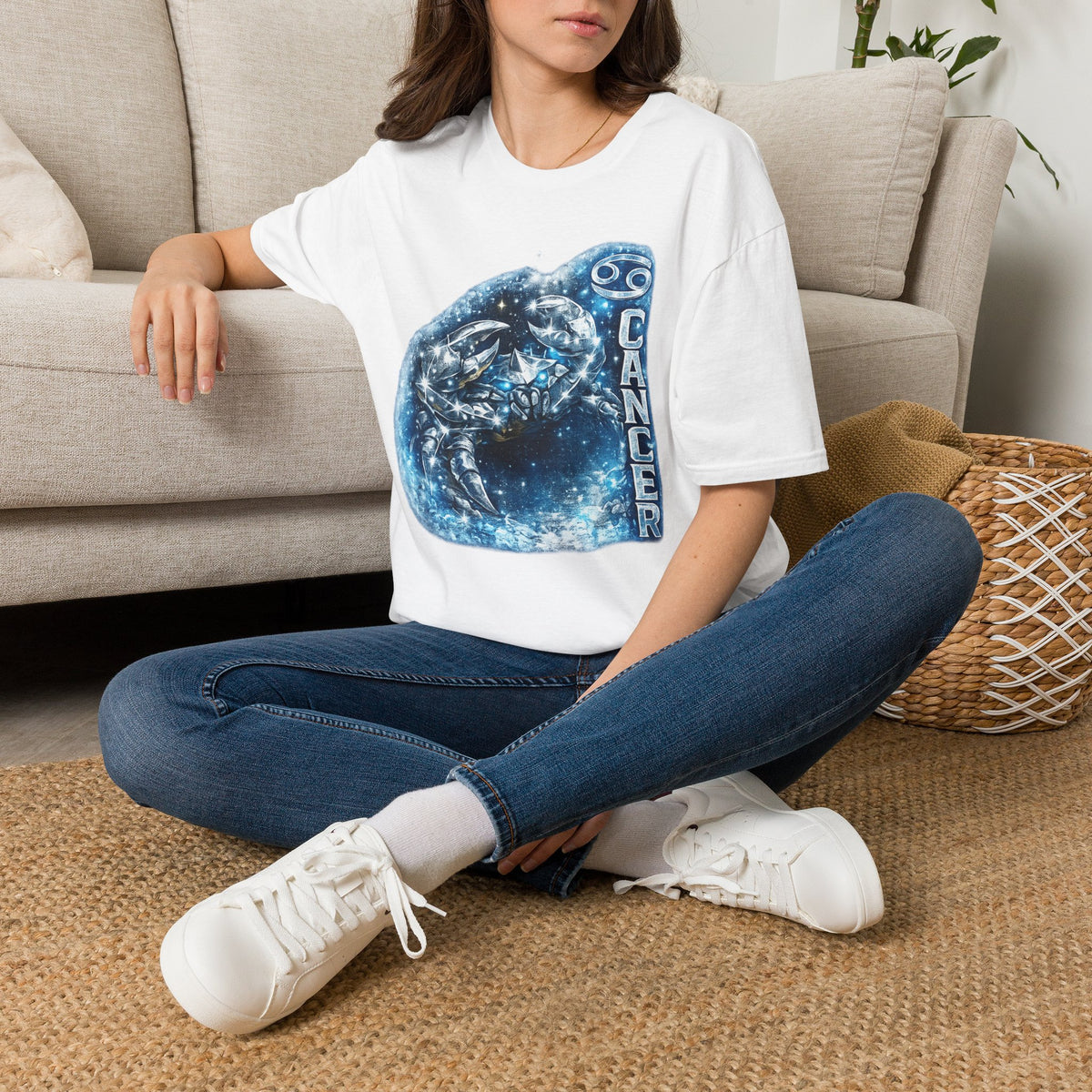 Cancer Zodiac T-Shirt — Starry Crab Astrology Tee (Cancer)