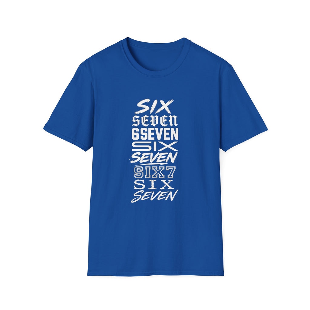Six Seven Graphic T-Shirt — Stacked Typography Retro Streetwear