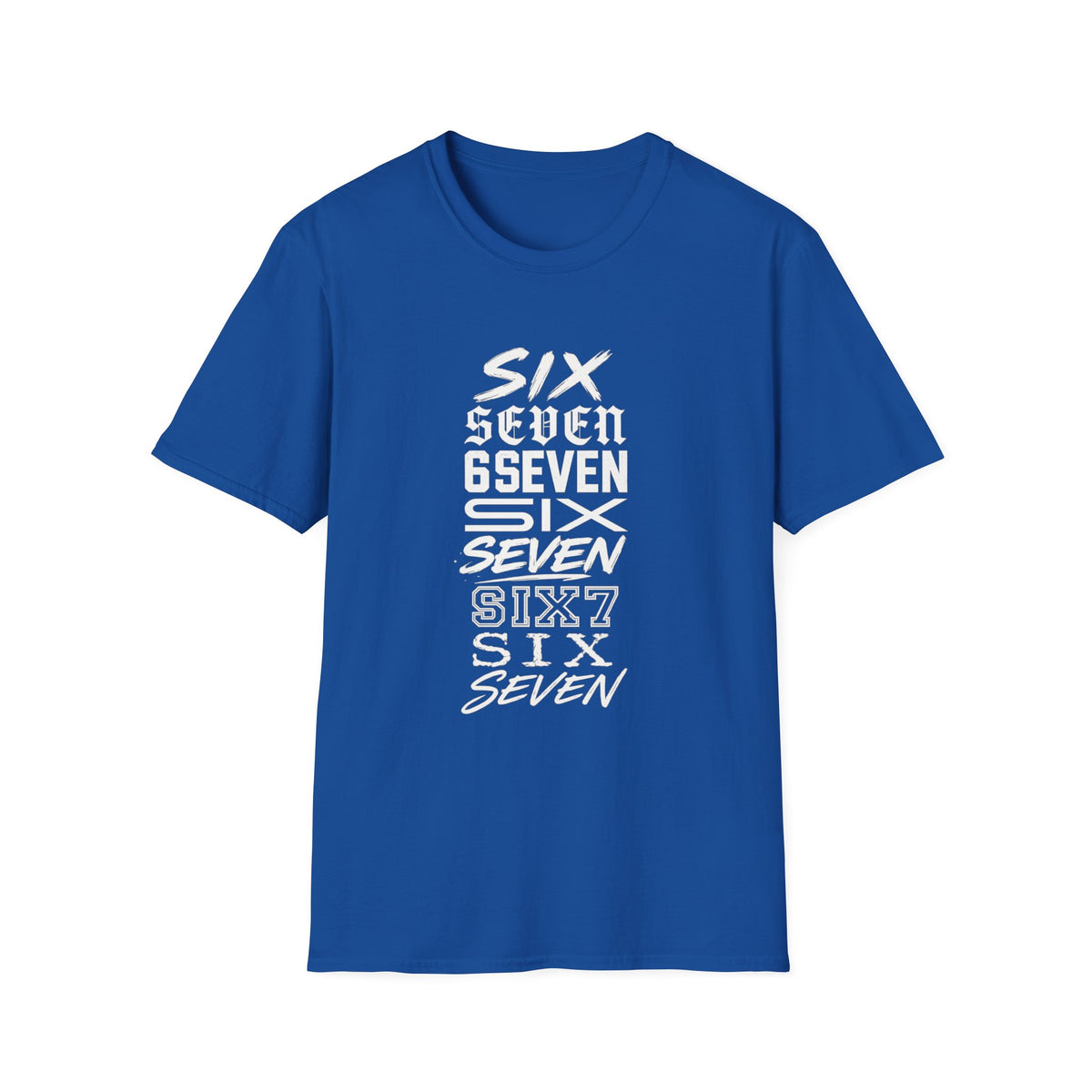 Six Seven Graphic T-Shirt — Stacked Typography Retro Streetwear