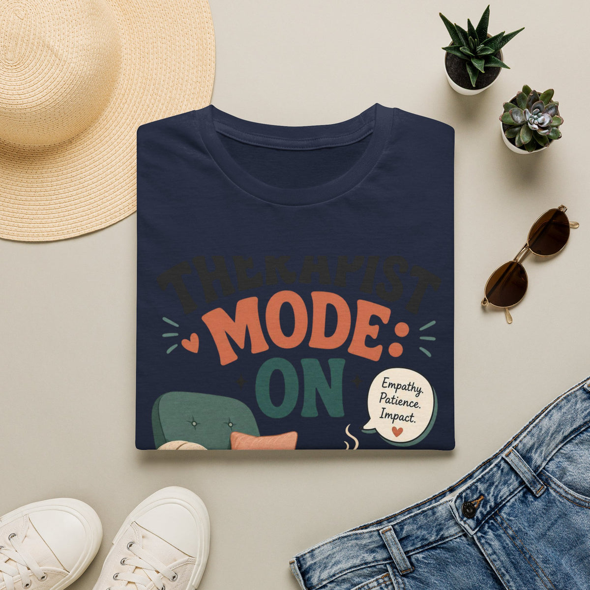 Bold Typography Depicting Therapist Mode With Stylish Illustrations
