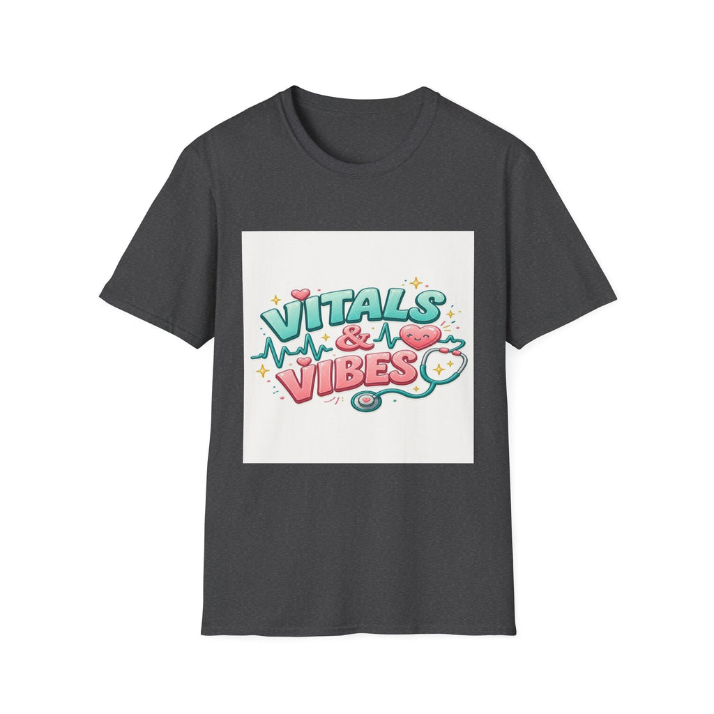 Trendy Healthcare T-Shirt Design Featuring Vitals And Vibes (1)- Graphic Tees