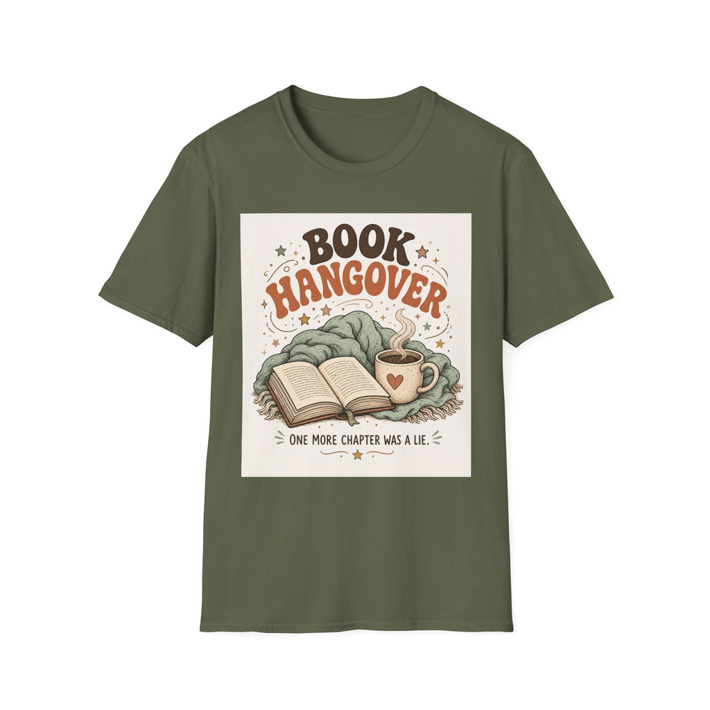 Cozy T Shirt Design Featuring Book And Coffee Cup