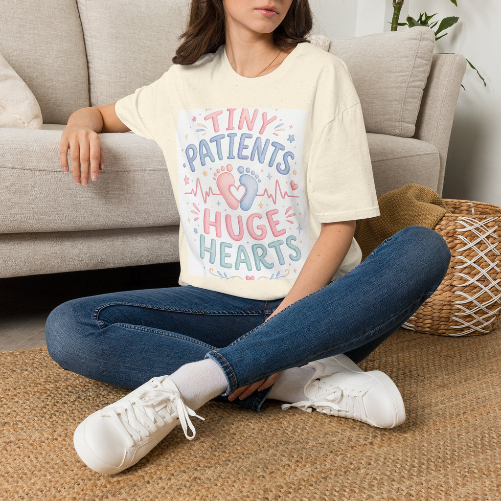 Whimsical T Shirt Design Featuring Tiny Patients Huge Hearts