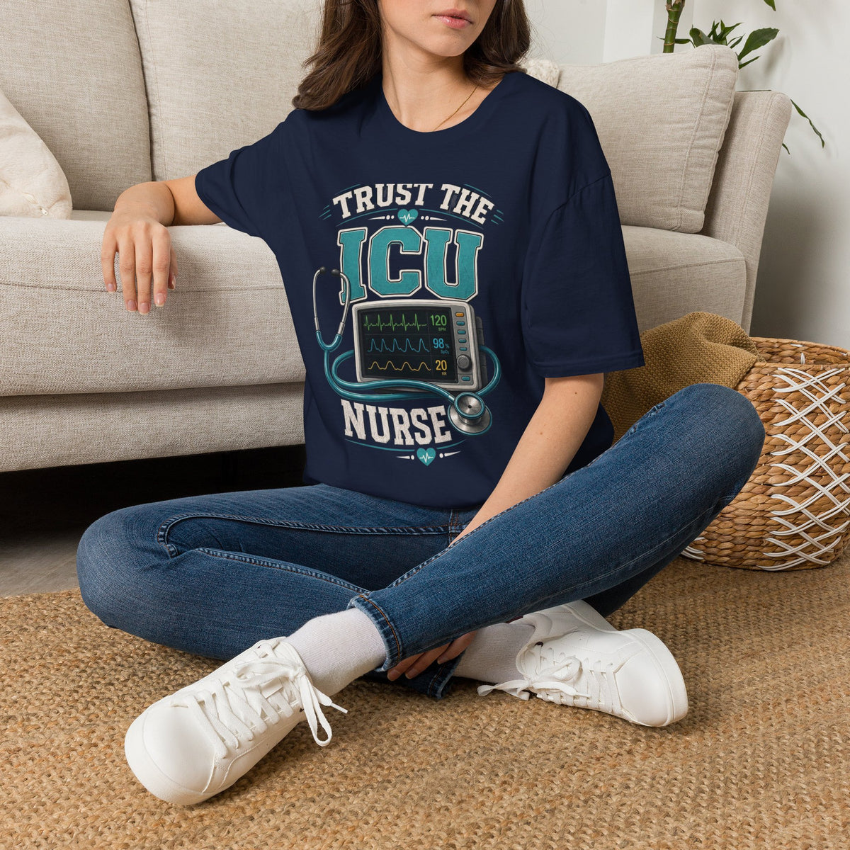 Bold T Shirt Design Featuring Trust The ICU Nurse Phrase