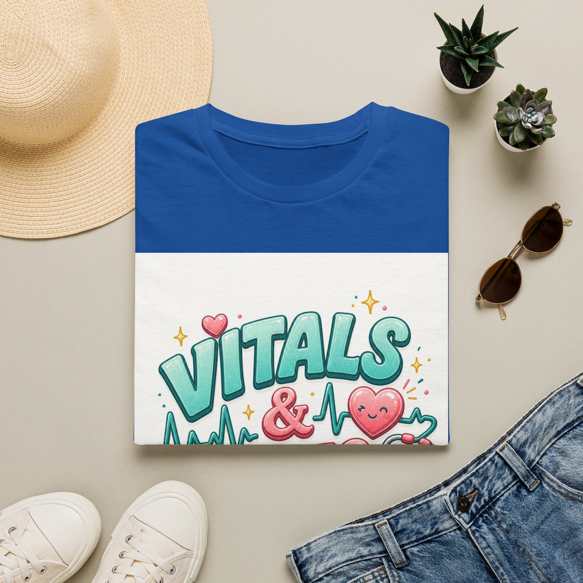 Trendy Healthcare T Shirt Design Featuring Vitals And Vibes