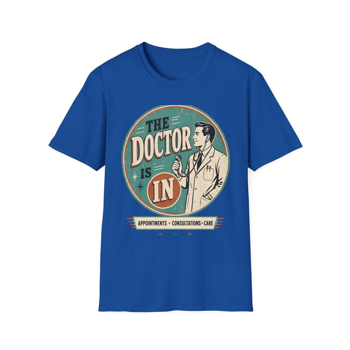 Vintage 1950s Doctor Office Graphic With Classic Badge