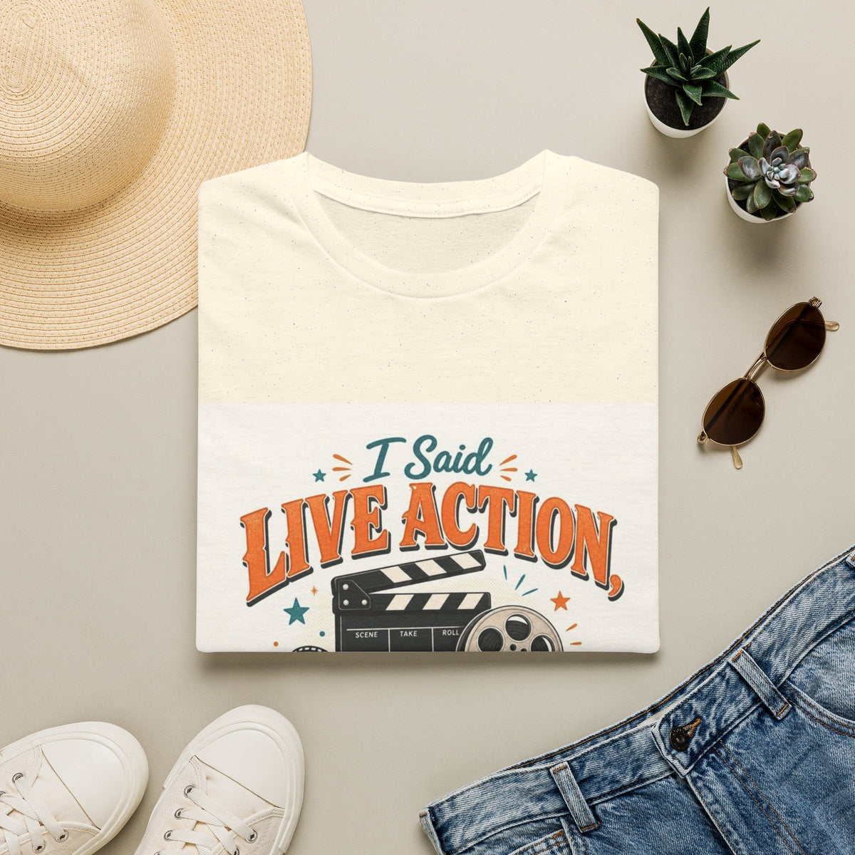 Retro T-Shirt Design Featuring Bold Typography And Film Elements- Graphic Tees