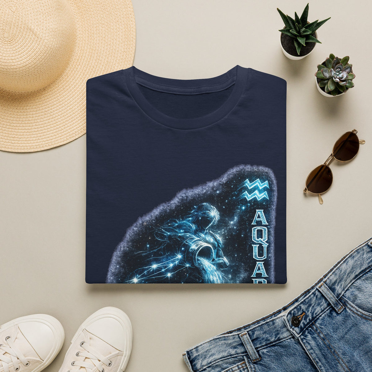 Aquarius Constellation T-Shirt — Zodiac Starry Water-Bearer Tee
