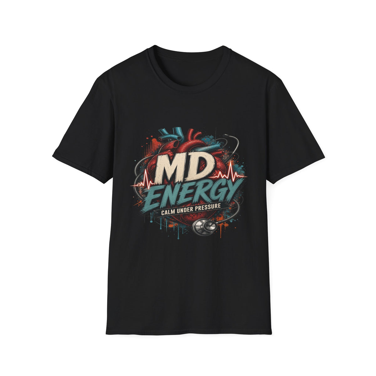 Bold MD Energy Graphic With Anatomical Heart Design- Graphic Tees