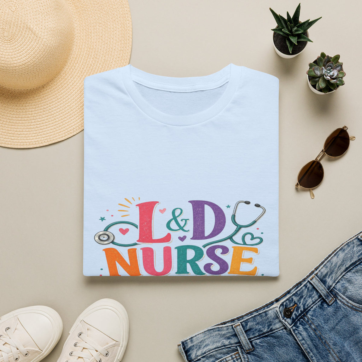 L&D Nurse Energy Trendy T-Shirt Design with Vibrant Elements- Graphic Tees