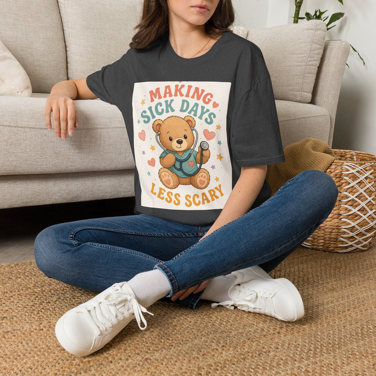 T Shirt Design Featuring Teddy Bear With Stethoscope And Stars