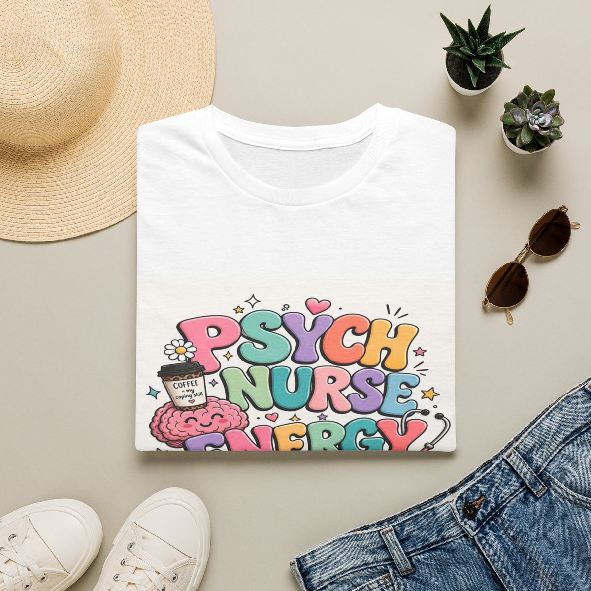 Playful Typography Design Celebrating Psych Nurse Energy- Graphic Tees