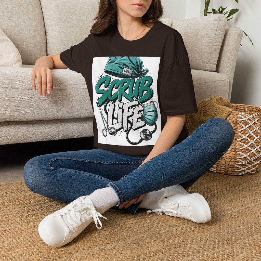 Modern Scrub Life T Shirt Design With Playful Typography