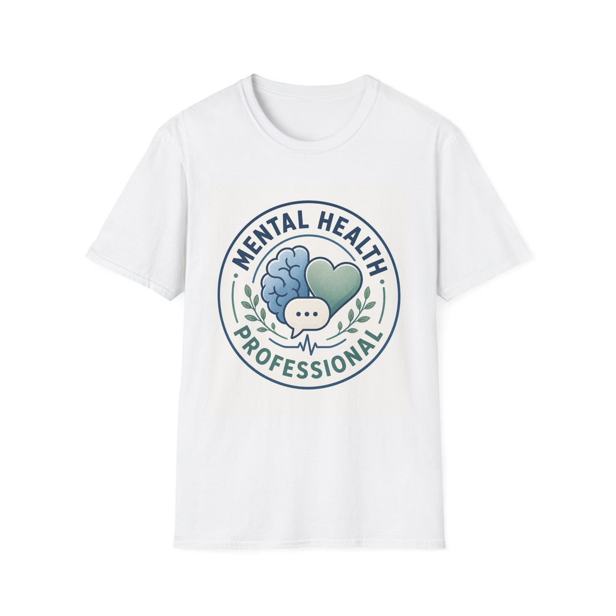 Badge Style Graphic Featuring Mental Health Professional Title With Iconography