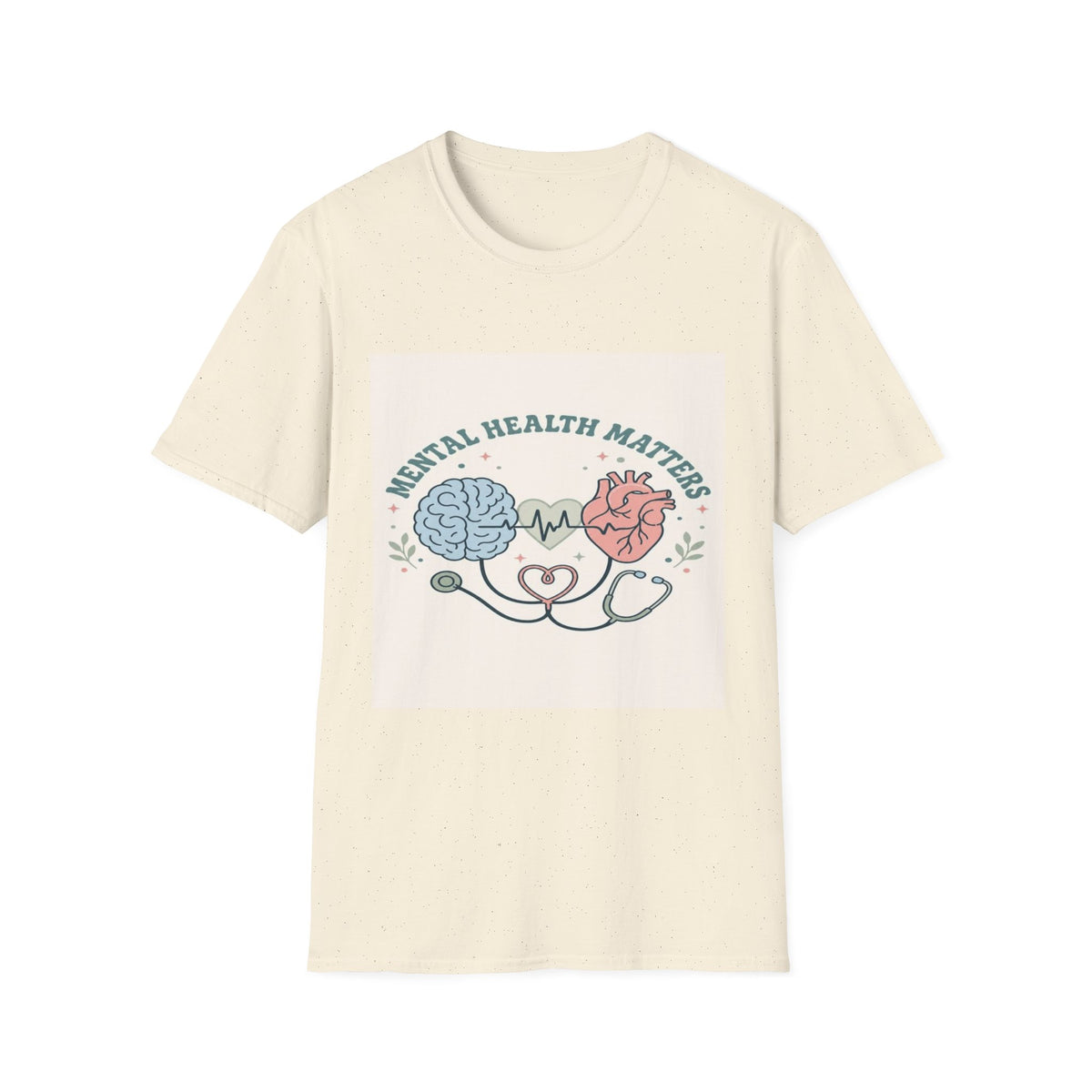 Stylized Brain And Heart Design For Mental Health Awareness- Graphic Tees