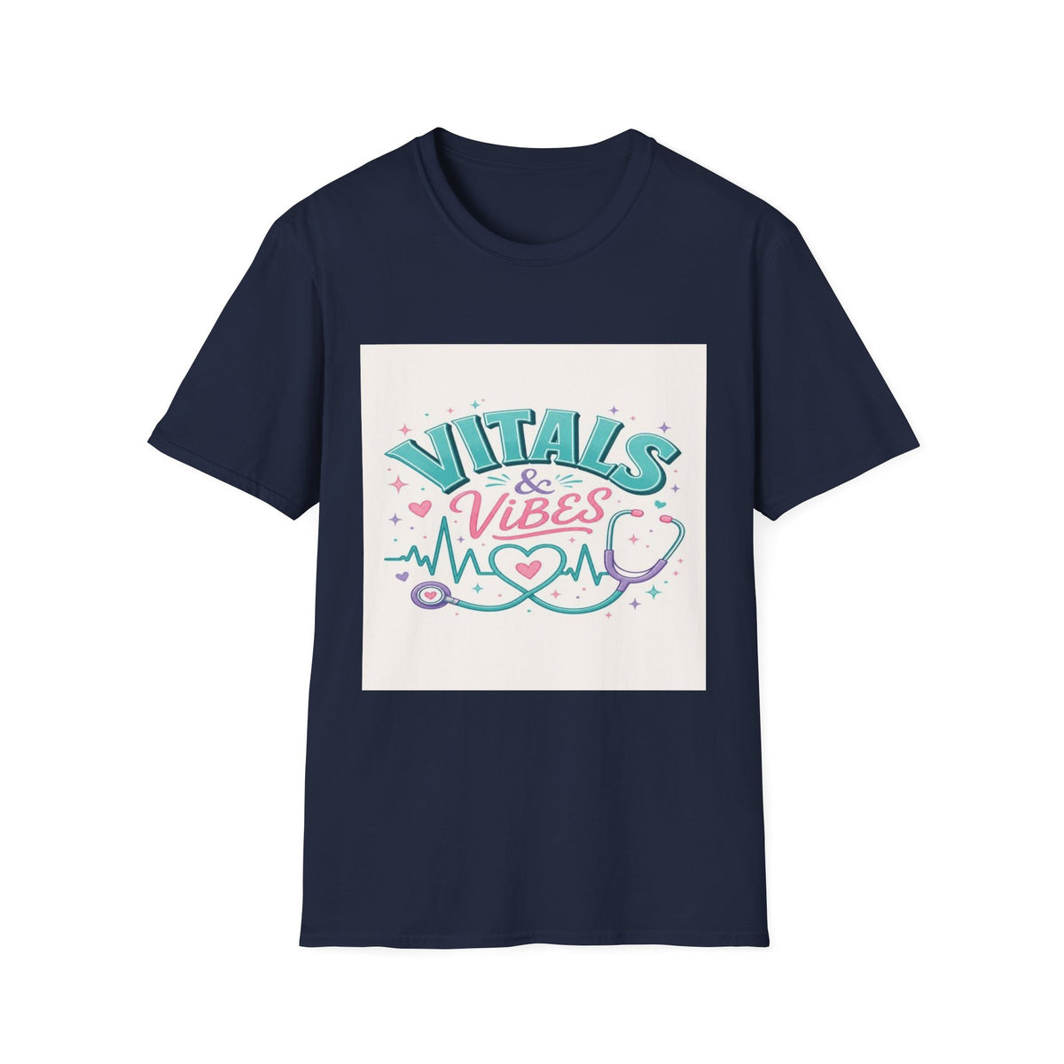 Trendy T-Shirt Design Featuring Vitals And Vibes Phrase- Graphic Tees