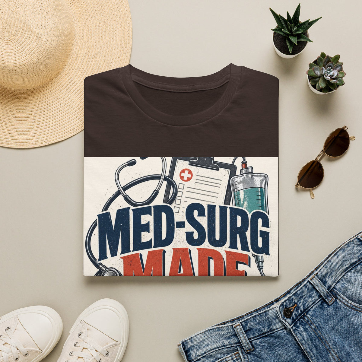 Bold Typography Design Celebrating Med Surg Strength With Healthcare Icons