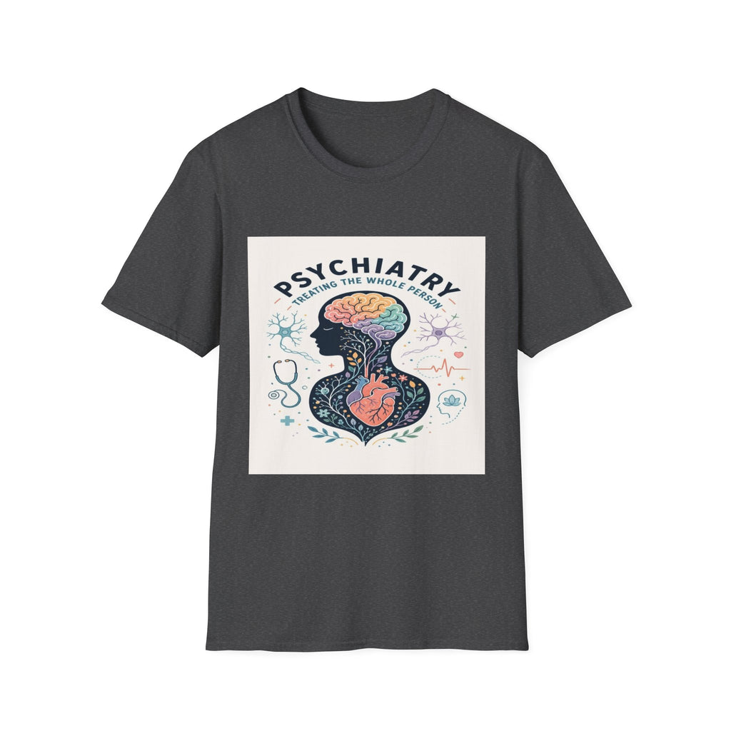 Colorful Brain And Heart In Human Silhouette With Text- Graphic Tees