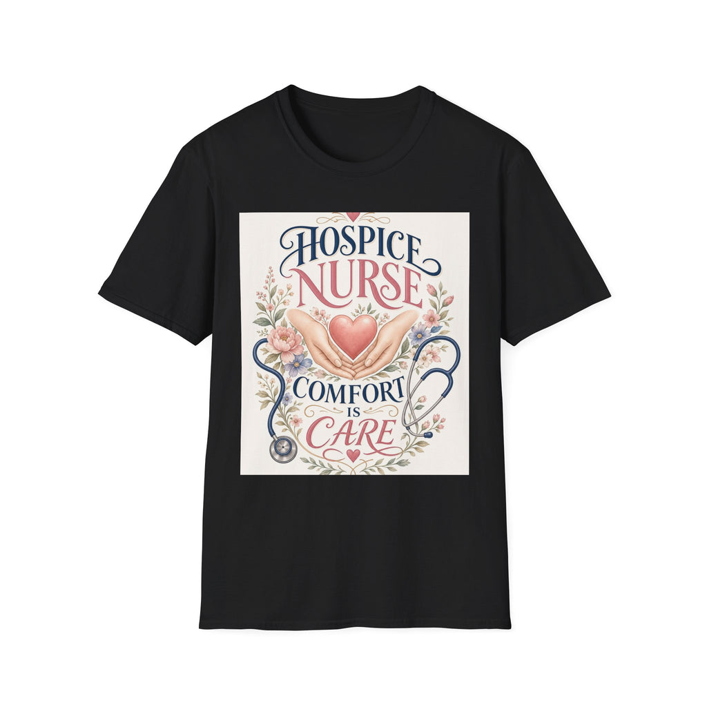 Elegant T Shirt Design Celebrating Hospice Nurses With Compassionate Imagery