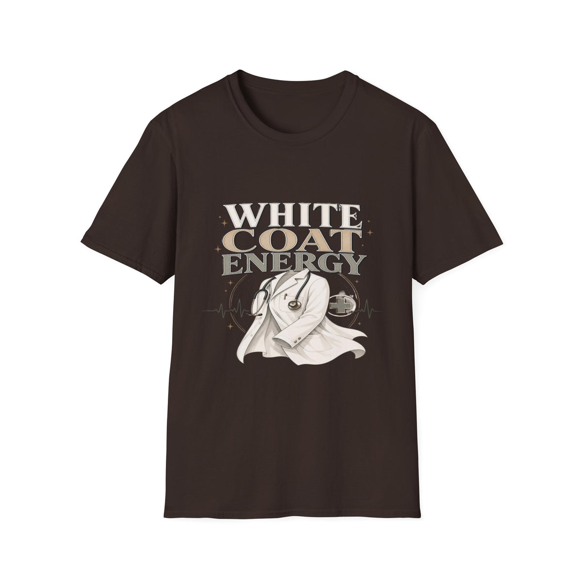 Elegant T-shirt Design Featuring White Coat Energy Typography- Graphic Tees
