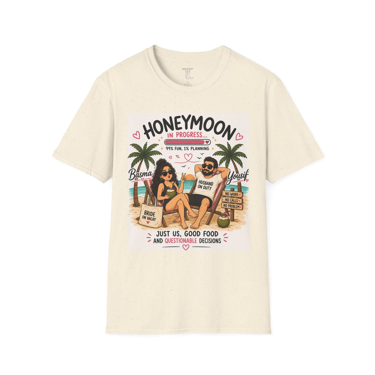 Honeymoon In Progress T-Shirt — Personalized Couple Vacation Tee