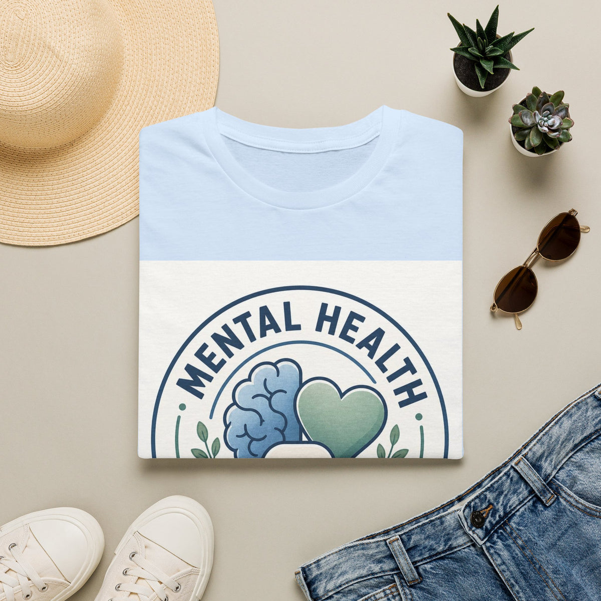 Badge Style Graphic Featuring Mental Health Professional Title With Iconography
