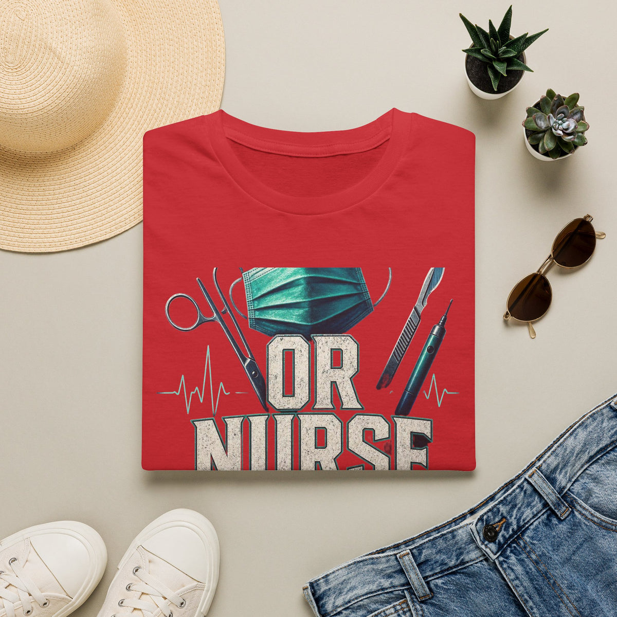 Bold Typography T Shirt Design For OR Nurse Theme