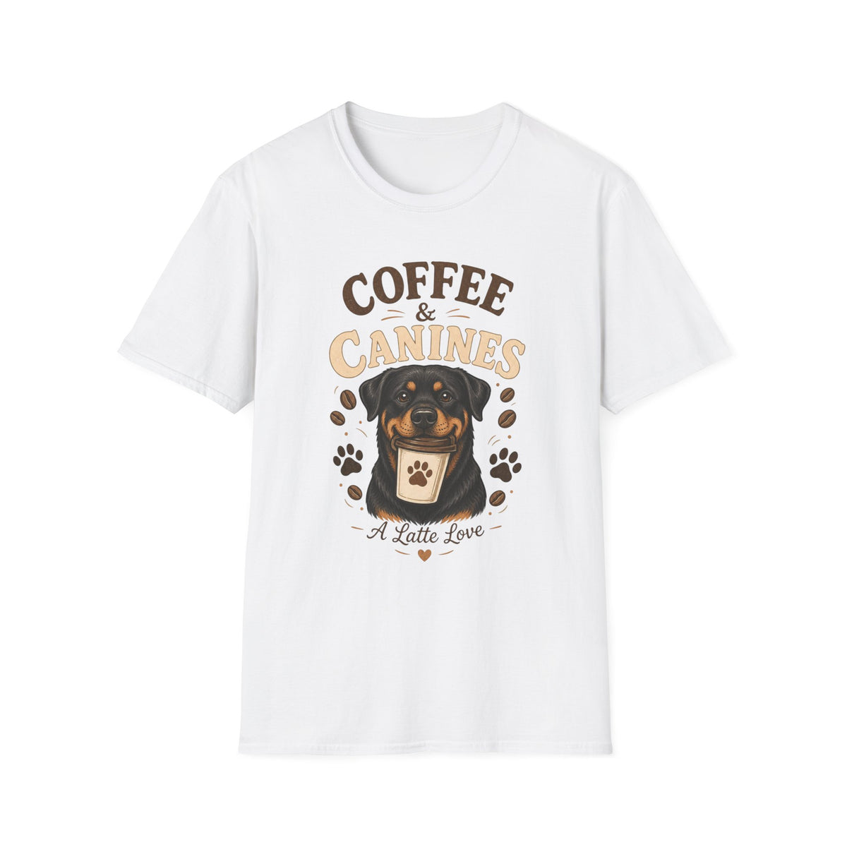 Coffee & Canines T-Shirt — Dog Lover Coffee Tee