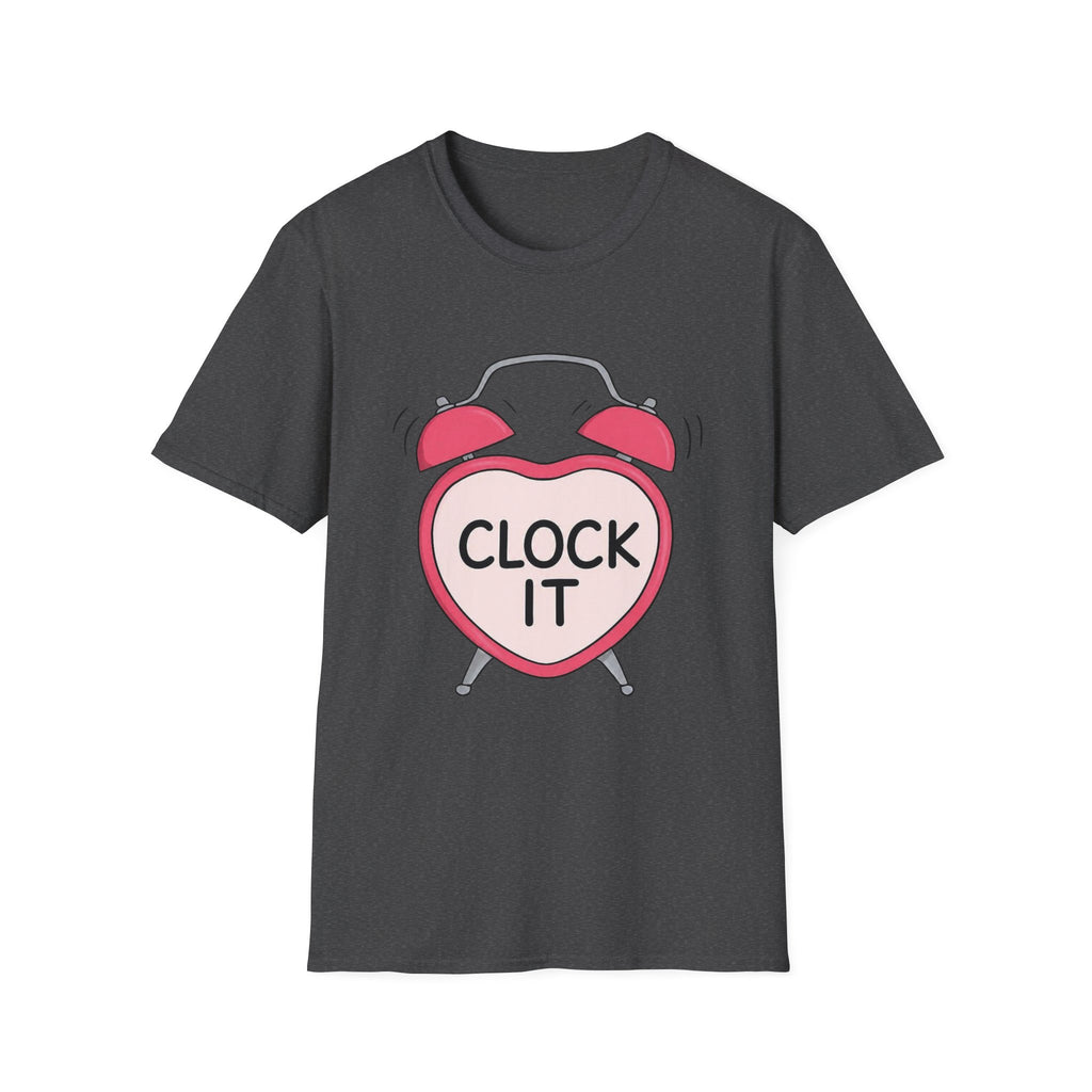 Clock It Alarm-Heart Graphic T-Shirt