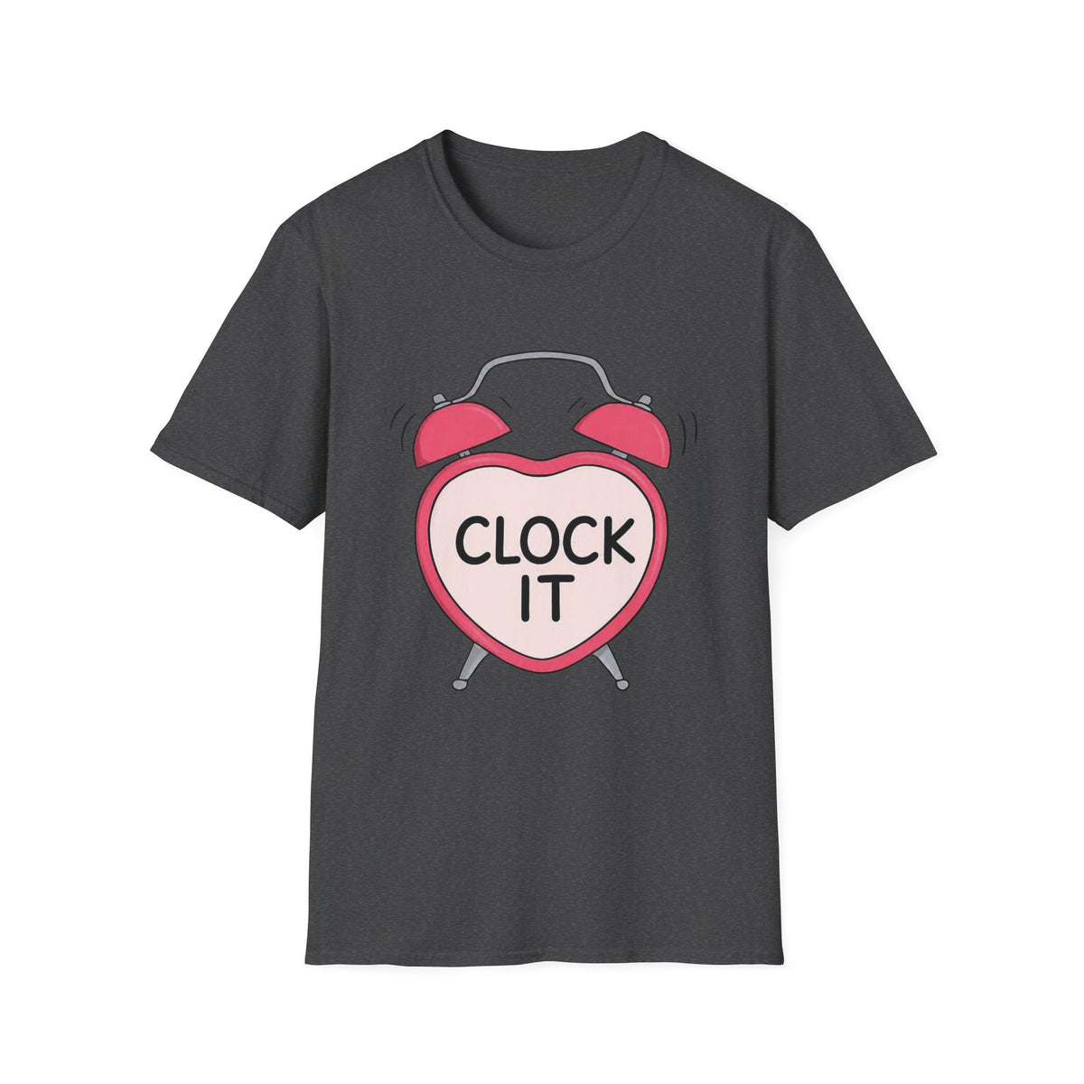 Clock It Alarm-Heart Graphic T-Shirt