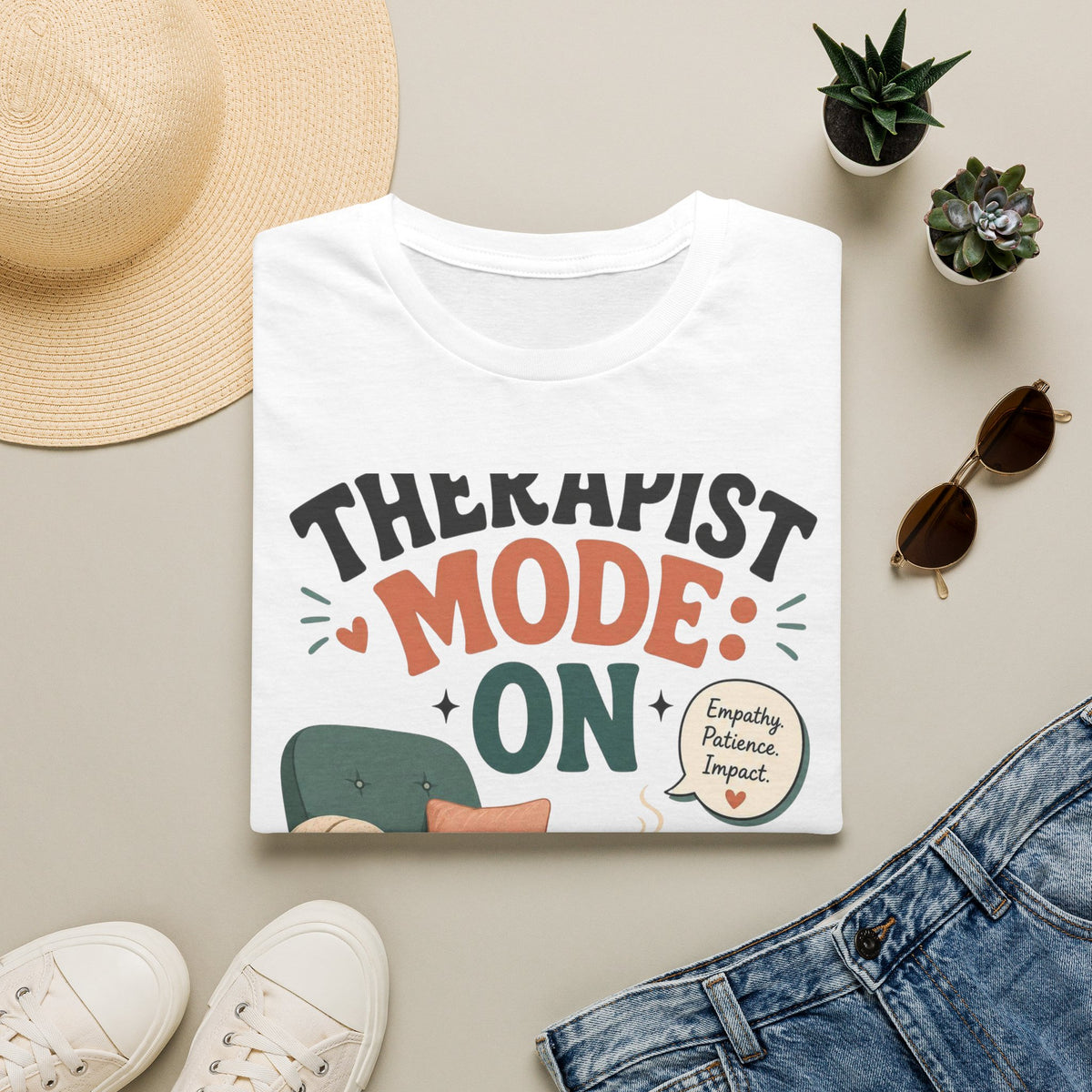 Bold Typography Depicting Therapist Mode With Stylish Illustrations