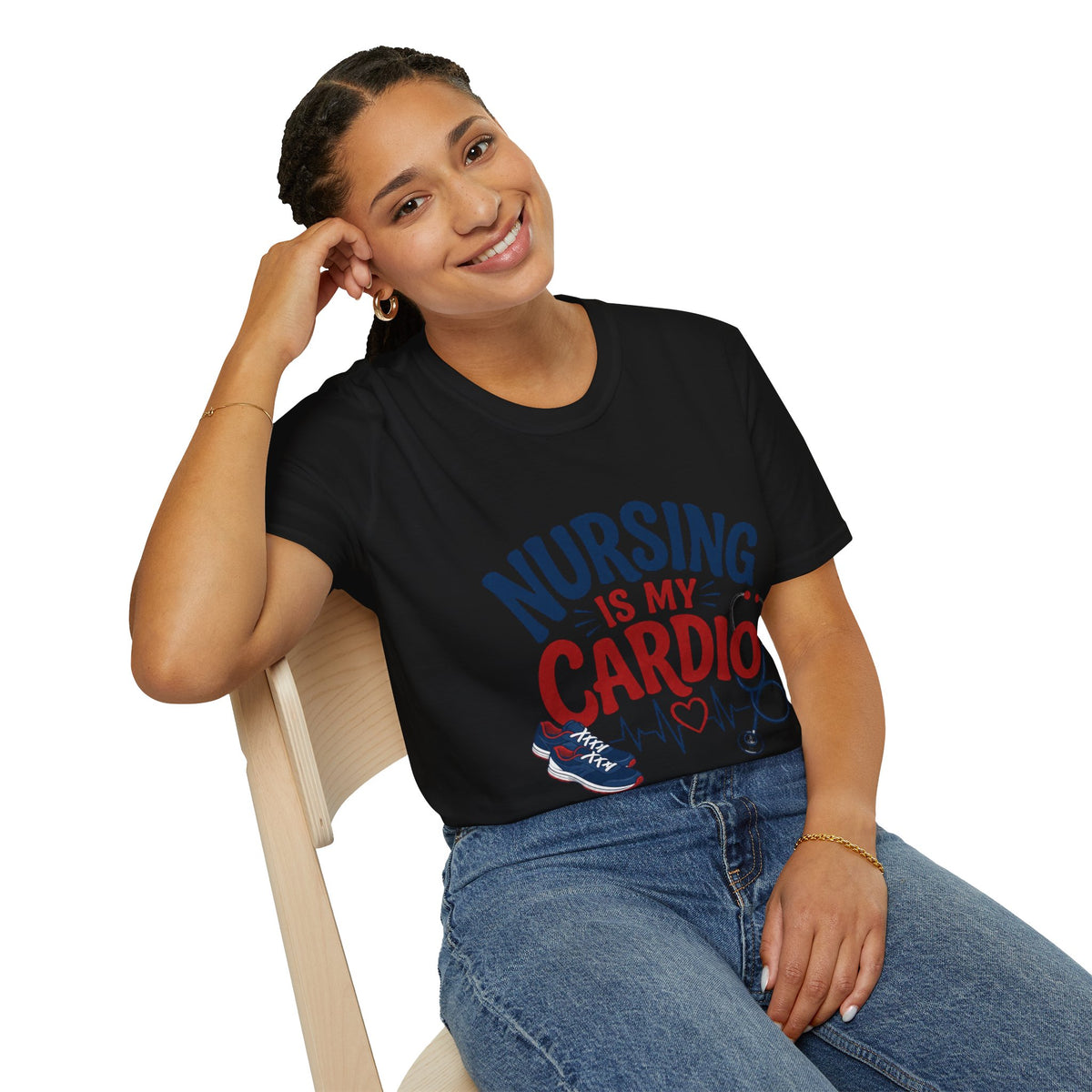 Nursing Is My Cardio T‑Shirt — Funny Nurse Gift Tee