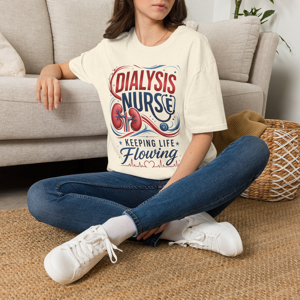 Creative T Shirt Design Celebrating Dialysis Nurses With Flowing Elements (1)