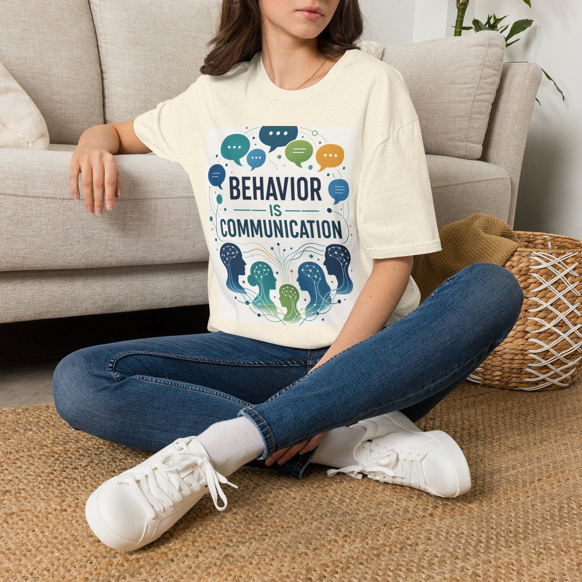 T Shirt Design Featuring Bold Phrase Surrounded By Colorful Speech Bubbles