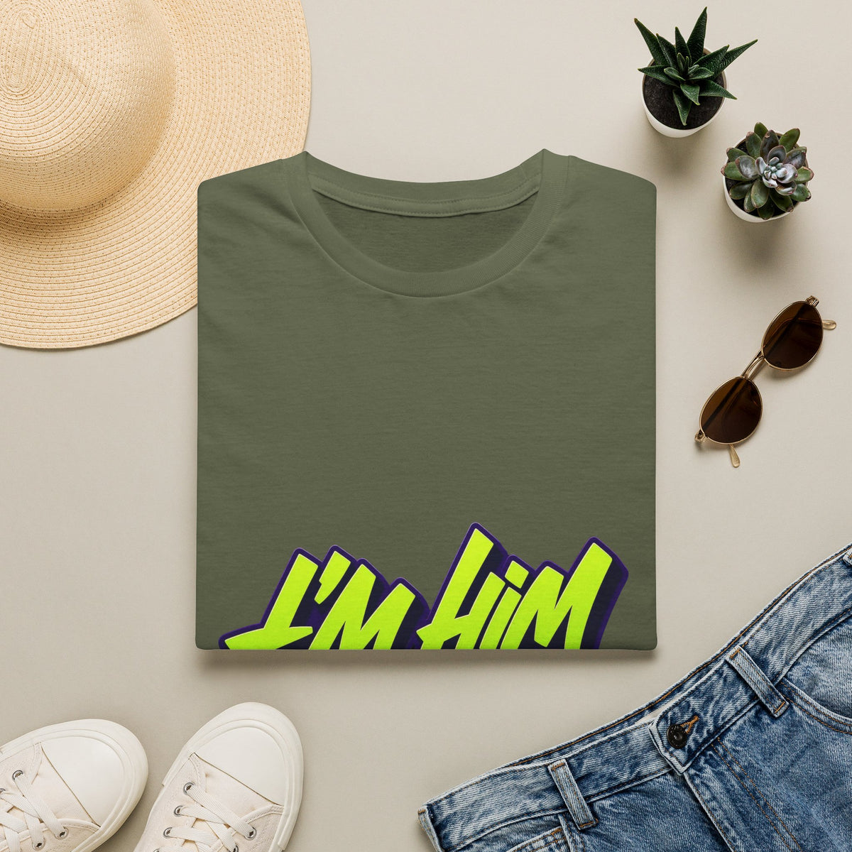 I'm Him T-Shirt — Bold Neon Streetwear Graphic Tee