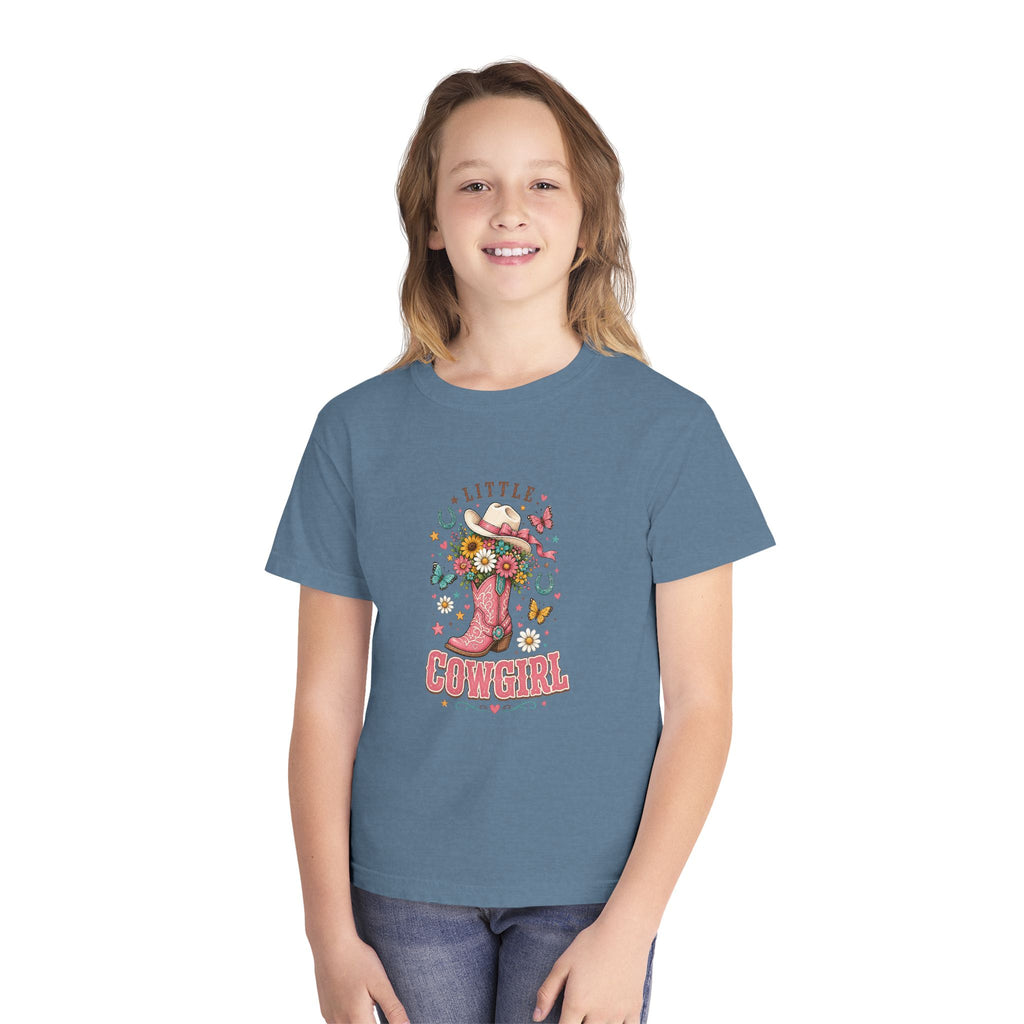 Kids' Little Cowgirl T-Shirt — Western Boot & Hat Graphic Tee