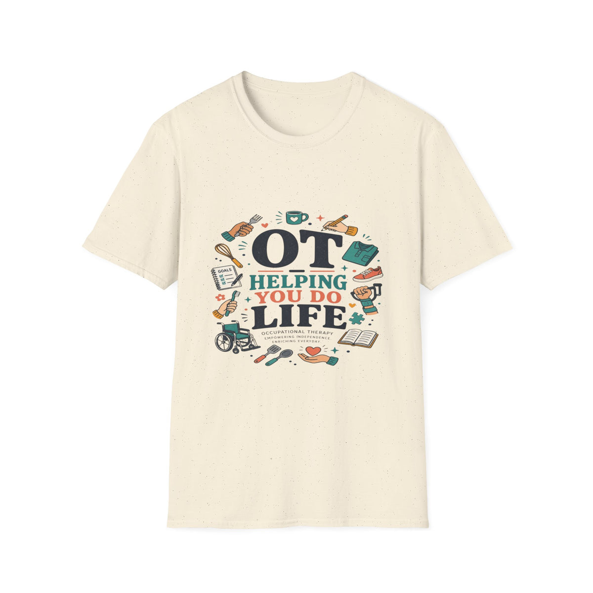 Playful Typography Framed By Colorful Illustrations And Hands- Graphic Tees