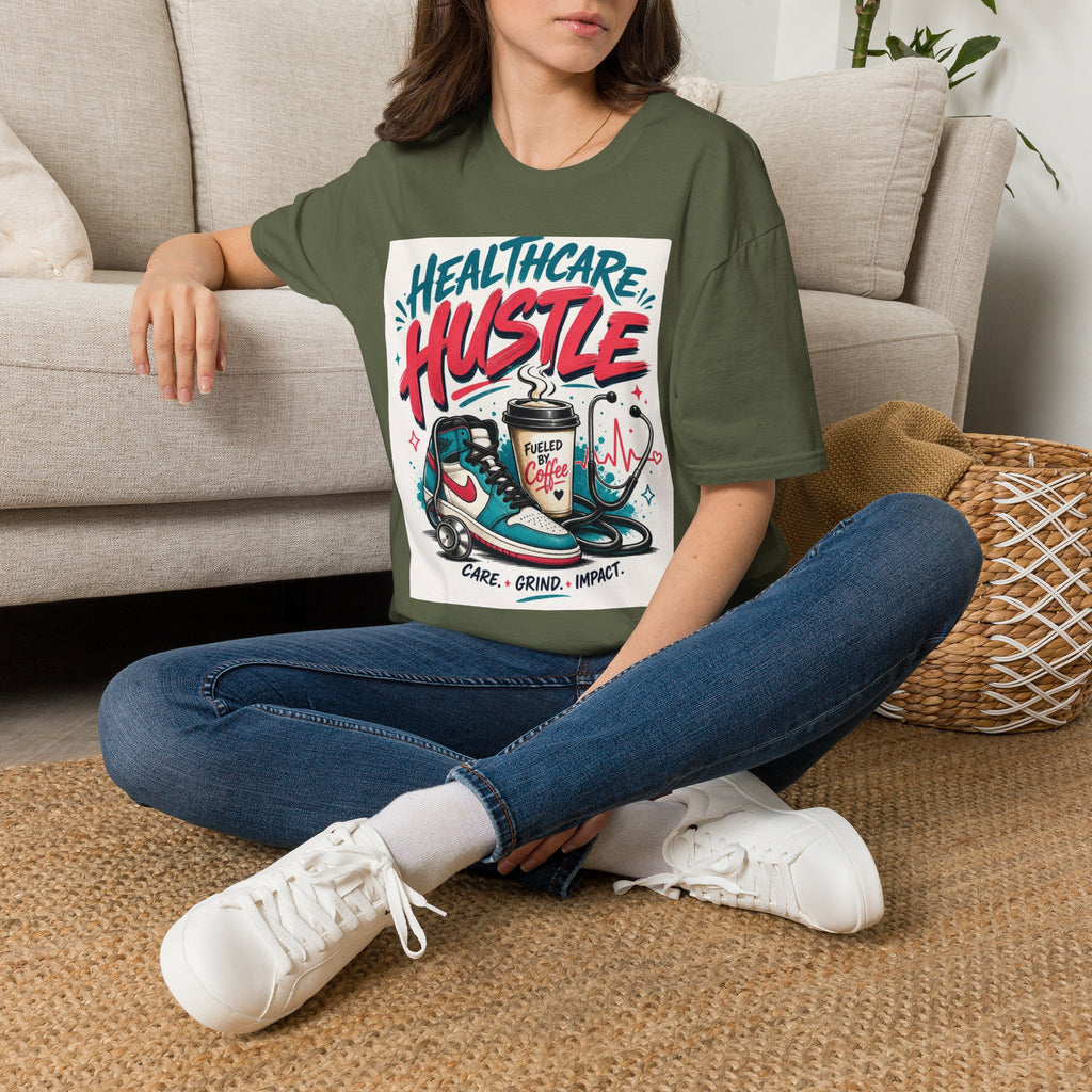 Dynamic T Shirt Design Featuring Healthcare Hustle Text