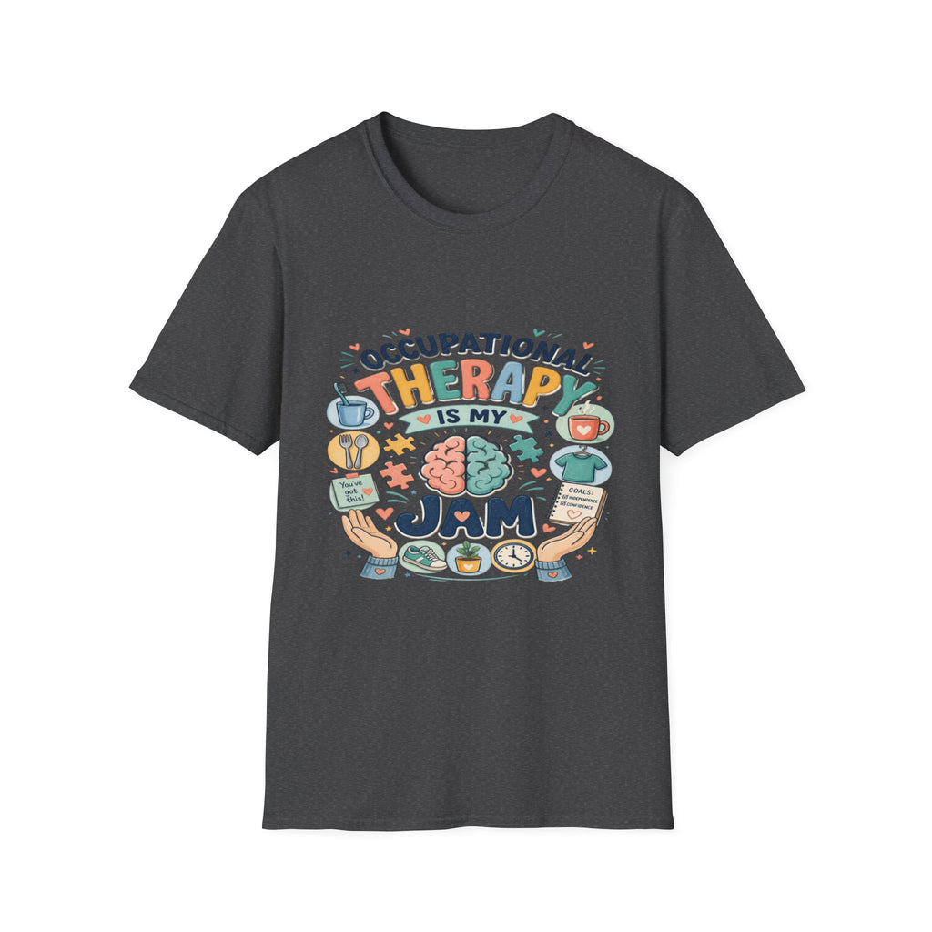 Playful T-shirt Design Celebrating Occupational Therapy Vibrantly Illustrated- Graphic Tees