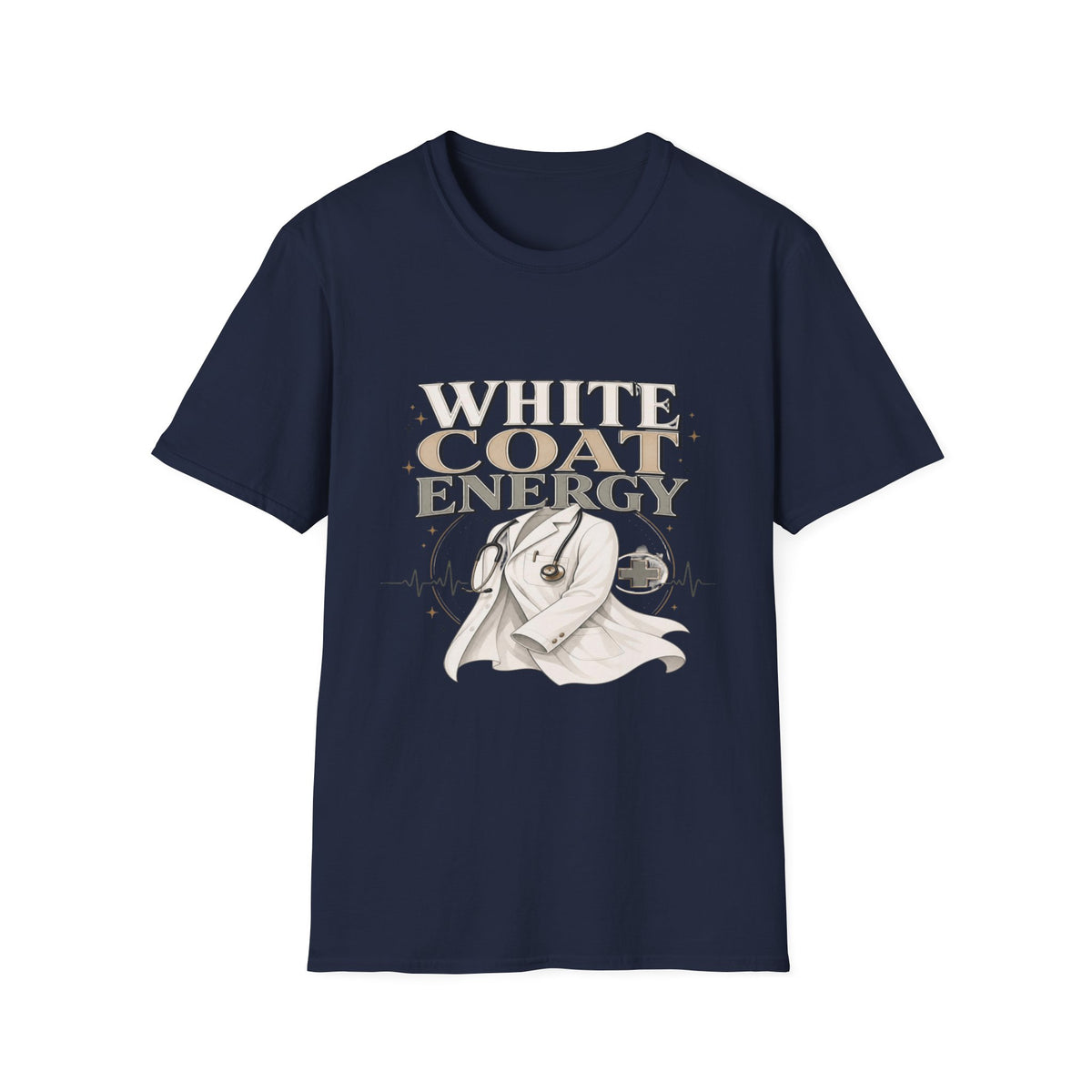 Elegant T-shirt Design Featuring White Coat Energy Typography- Graphic Tees